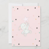 Invitation Éléphant Bébé, Étoiles Baby Shower (Dos)