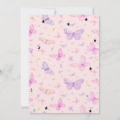 Invitation Eléphant bébé, Papillons, Baby shower étoiles (Dos)