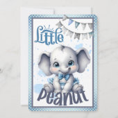 Invitation Éléphant Bleu Mignon - Petit Cacahuète (Dos)