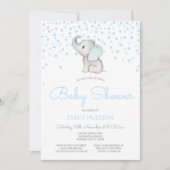 Invitation éléphant bleu modifiable (Devant)