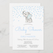 Invitation éléphant bleu modifiable (Devant / Derrière)