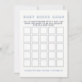 Invitation Eléphant bleu Whimsy | Baby shower Jeu de Bingo (Devant)
