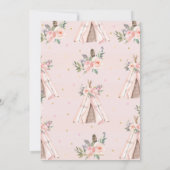 Invitation Eléphant Boho Tribal Pink Wild Un 1er anniversaire (Dos)