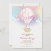 Invitation Éléphant chaud de douche de bébé de ballon à air (Devant)