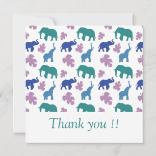 Invitation Eléphant coloré - Personnalisable