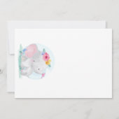 Invitation Éléphant dans le Baby shower de ballons à air chau (Dos)