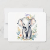 Invitation Éléphant de bébé en fleurs (Devant)