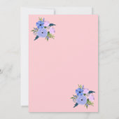 Invitation Eléphant De Bébé Rose Avec La Colombe Et Le Baptêm (Dos)