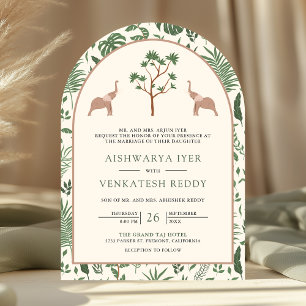 Invitation Éléphant de la forêt tropicale Photo d'arche Maria