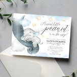 Invitation Eléphant doux petit cacahuète mignon garçon baby s<br><div class="desc">Pour une personnalisation plus avancée de ce design,  il suffit de cliquer sur le bouton "Customiser" ci-dessus !</div>