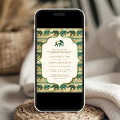 Invitation Eléphant émeraude de crème tout en un Mariage indi