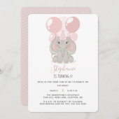 Invitation Elephant en Casquette de fête d'anniversaire (Devant / Derrière)