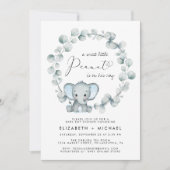 Invitation Eléphant Eucalyptus Baby Boy Couples Douche (Devant)