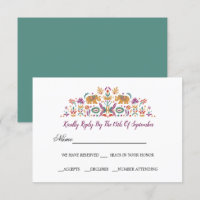 Eléphant Fleur Indien Jade vert RSVP mariage V2