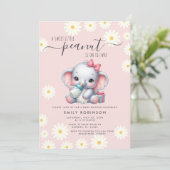 Invitation Eléphant Floral De Faisée Avec Baby shower Lait (Debout devant)
