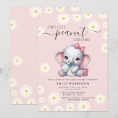 Invitation Eléphant Floral De Faisée Avec Baby shower Lait (Devant / Derrière)