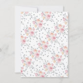 Invitation Eléphant Floral Diamond Girl Baby shower (Dos)