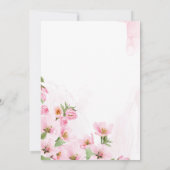 Invitation Eléphant floral rose 1er anniversaire (Dos)