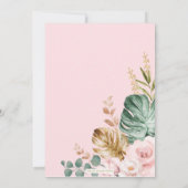 Invitation Eléphant floral rose rose pâle 1er anniversaire (Dos)