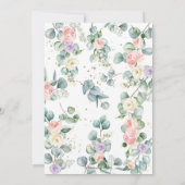 Invitation Eléphant floral violet clair par courrier (Dos)