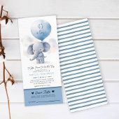 Invitation Eléphant garçon Baby shower tombole de couche