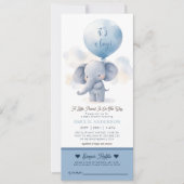 Invitation Eléphant garçon Baby shower tombole de couche (Devant)