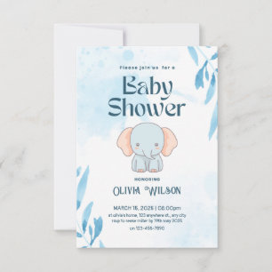 Invitation éléphant girafe bébé conception douche