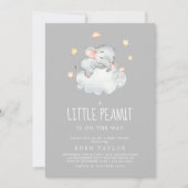 Invitation Eléphant Girl | Baby shower gris de petits arachid (Devant)