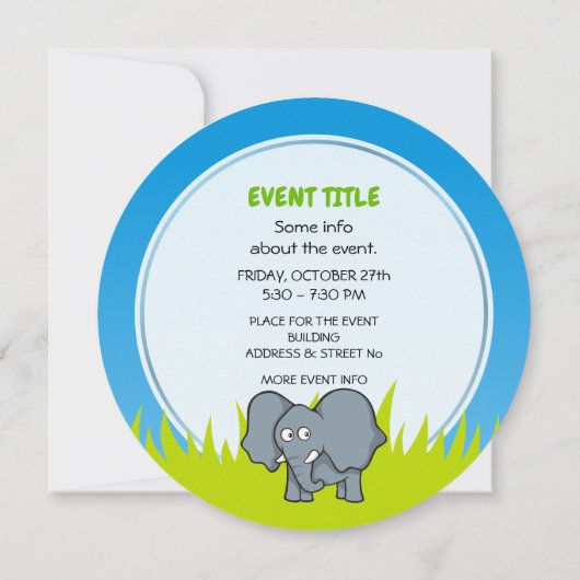 Invitation Eléphant gris (Dos)