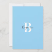 Invitation Eléphant gris bleu moderne SIP & VOIR Baby Boy (Dos)