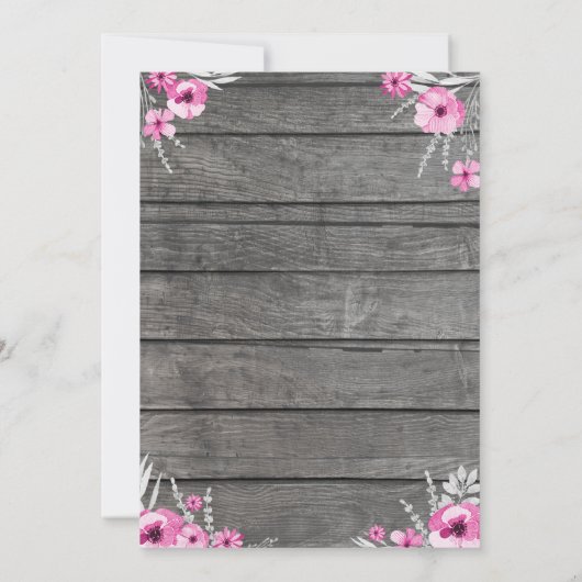 Invitation Éléphant Gris Rose Modifiable (Dos)