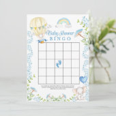 Invitation Elephant Hot Air Baby shower Bingo Jeu (Debout devant)