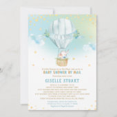 Invitation Elephant Hot Air Balloon Baby shower par Mail Boy (Devant)