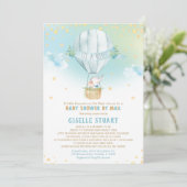 Invitation Elephant Hot Air Balloon Baby shower par Mail Boy (Debout devant)