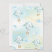 Invitation Elephant Hot Air Balloon Baby shower par Mail Boy (Dos)