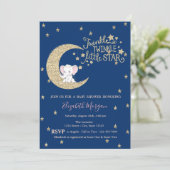 Invitation Eléphant, Lune, Parties scintillant Twinkle Star B (Debout devant)