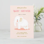 Invitation Elephant maman et bébé mignonne douche (Debout devant)
