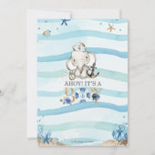 Invitation Eléphant marin mignon Ahoy C'est un Baby shower ga (Dos)