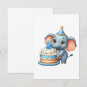 Invitation Éléphant Mignon 2ème Anniversaire (Devant / Derrière)