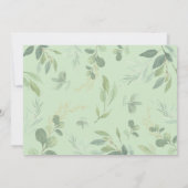 Invitation Eléphant Neutre Vert doux Baby shower Or (Dos)