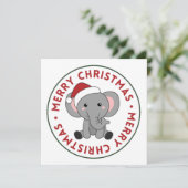 Invitation Eléphant Noël Neige Hiver Animaux Eléphants I (Debout devant)