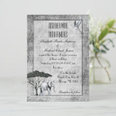 Invitation Eléphant noir blanc : Matte 5" x 7" - Mariage (Debout devant)