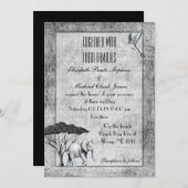 Invitation Eléphant noir blanc : Matte 5" x 7" - Mariage (Devant / Derrière)