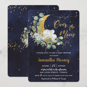 Invitation Elephant Nous sommes au-dessus du Baby shower neut