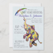 Invitation Eléphant Parapluie (Devant)