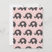 Invitation Eléphant Parties scintillant rose Baby shower rose (Dos)