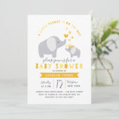 Invitation Eléphant Petit Arachide | BABY SHOWER | jaune (Debout devant)