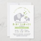 Invitation Eléphant Petit Arachide | BABY SHOWER | Vert (Devant)