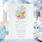 Invitation Elephant Prince Teacup Baby shower garçon