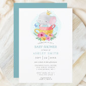 Invitation Elephant Prince Teacup Baby shower garçon